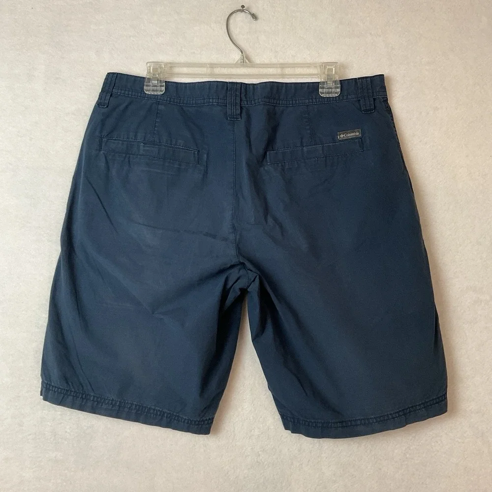 Columbia Sportswear Shorts Mens‎ 34 Navy Blue Flat Front Chino Pockets